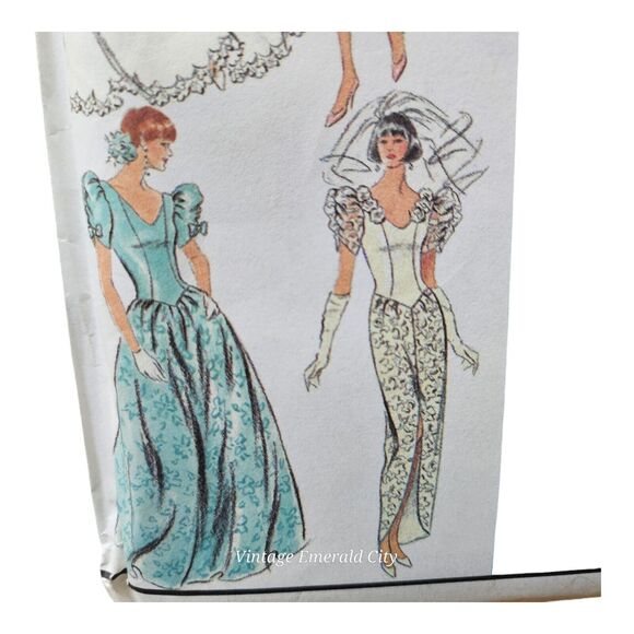 Vtg Simplicity 8484 Wedding Dress Pattern Retro Size 12-16 Uncut Taylor Fashion - Picture 5 of 8